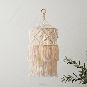 Macrame Wall Hanging, Pendant Lamp Shade, Hanging Light, Boho Decor, New Home Gift