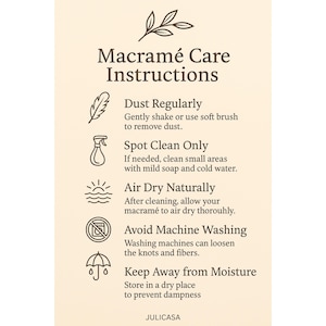Macrame Care Instructions