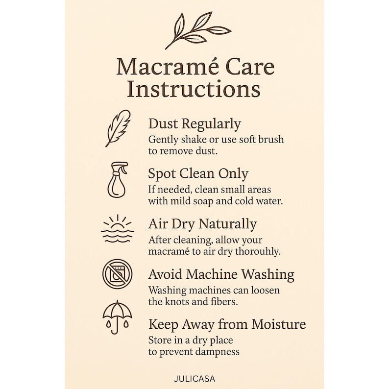 Macrame Care Instructions