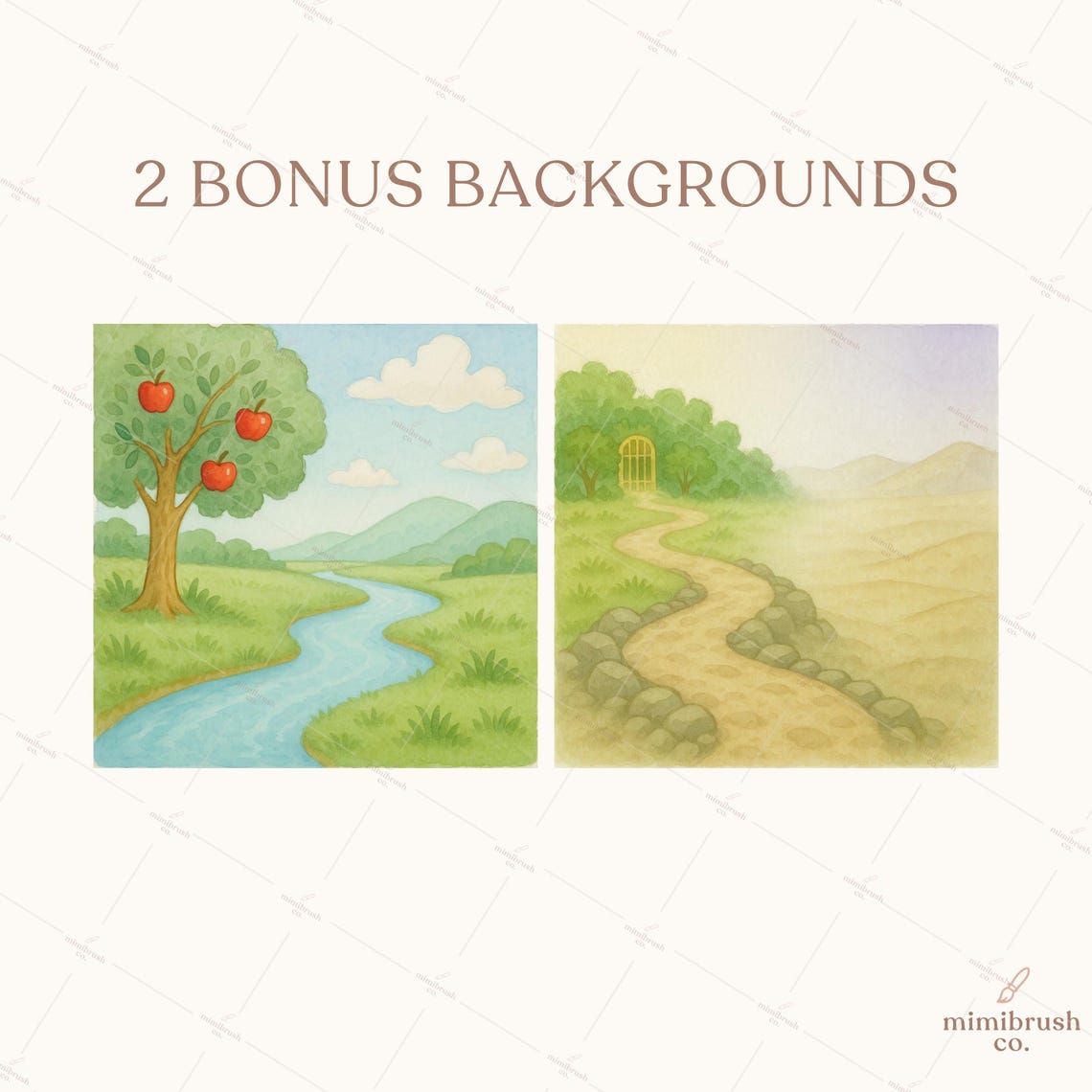 Adam and Eve Clipart: Garden of Eden Watercolor Bible Story PNG Set for ...
