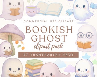 Halloween Geist Clipart Pack - Pastell Halloween Geister, 27 PNGs 300dpi (Instant Download)