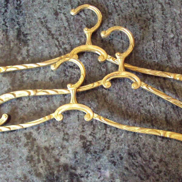 One Antique French Brass Art Deco Coat Hanger Heavy Decorative also for Skirts and Trousers Unisex Gift