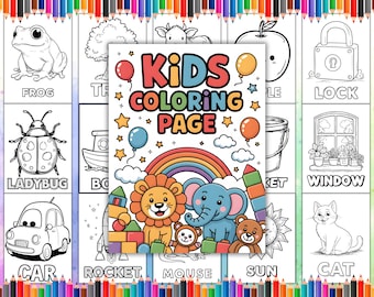 Kids Coloring Pages Printable | Easy Coloring Sheets for Toddlers & Preschool | Homeschool Learning Activity