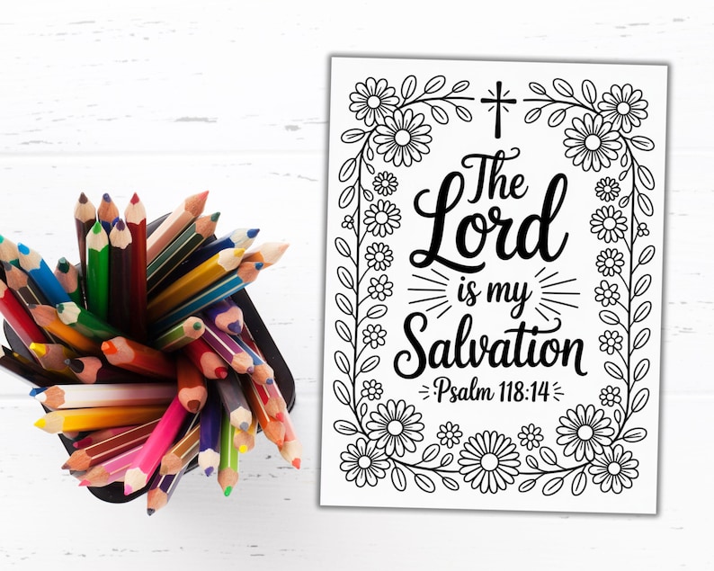 Bible Verse Coloring Pages, Scripture Coloring Sheets, Faith Prayer, Sunday School Activity, Instant Download image 9