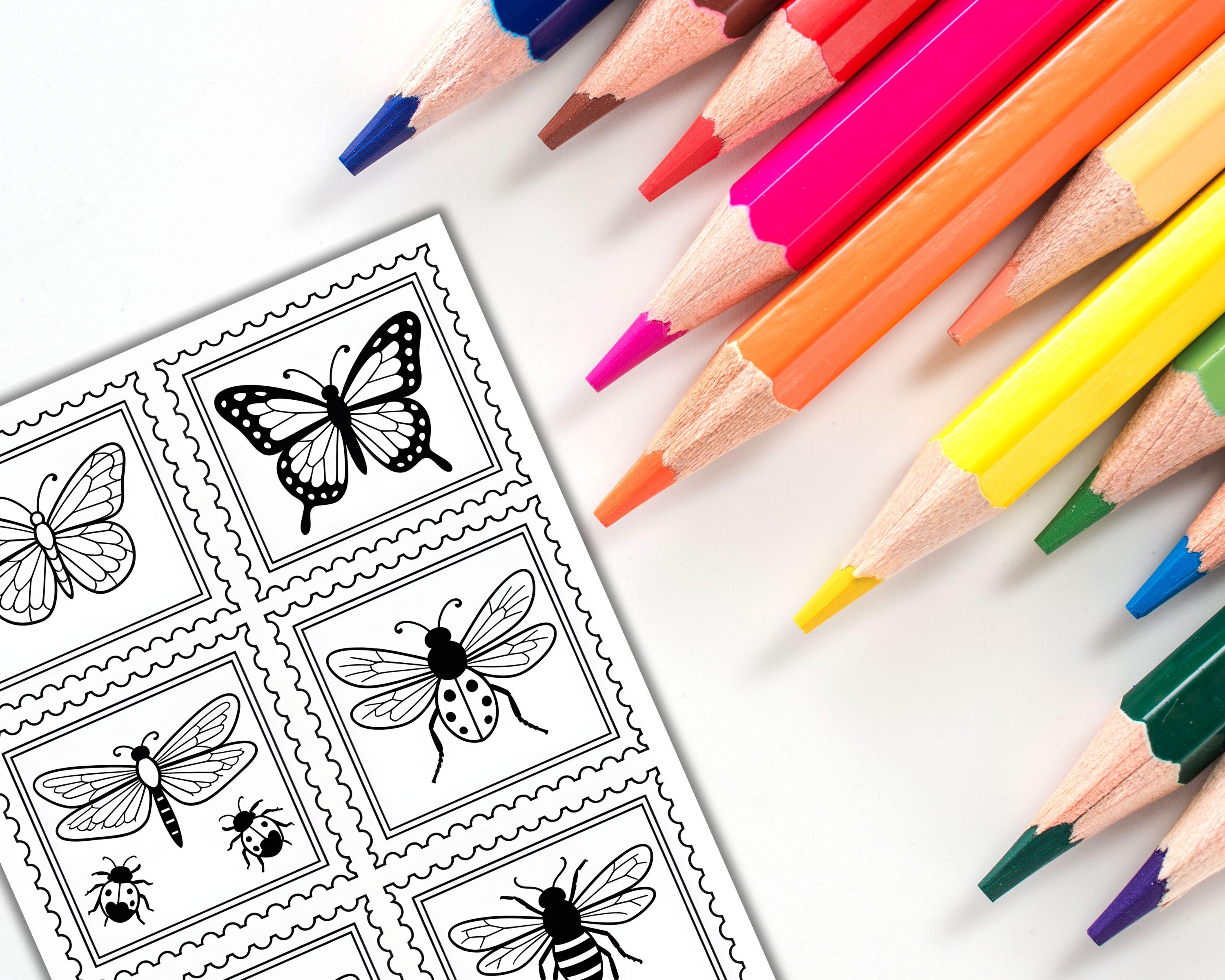 Postage Stamp Coloring Pages, Vintage Stamp Pattern, Printable Coloring ...