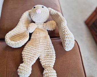 Conejito de ganchillo, mantita de apego, suave y tierna, regalo para baby shower