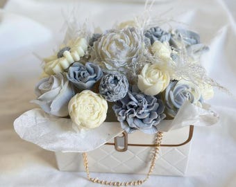 Ramo de flores en cera de soja