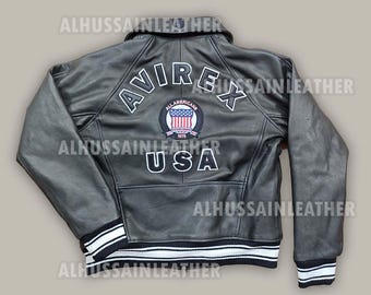 Vintage 80s AVIREX Type A2 Sack Time Leather Flyers Bomber Jacket