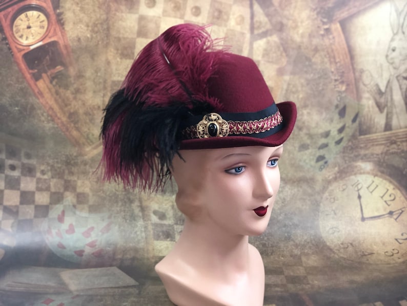 Elizabethan Renaissance Tall hat in Red Felt in stock ready | Etsy