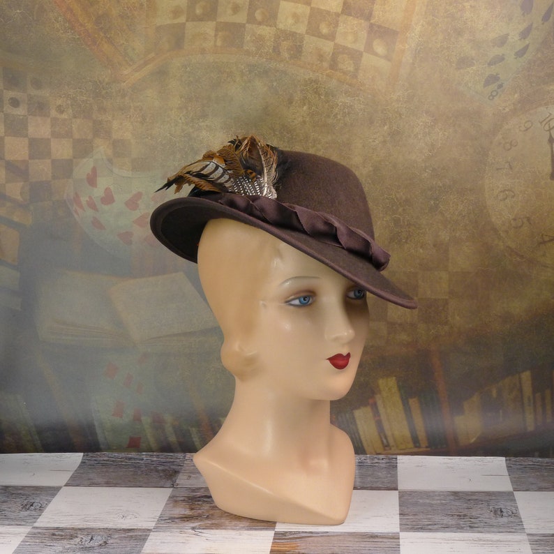 Elizabethan Renaissance Slant Crown Riding Hat in Chocolate | Etsy