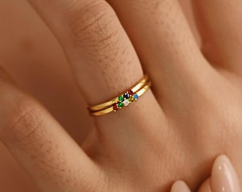 Birthstone Ring, Family Birthstone Ring, Christmas Gift, Gold Ring, Birthstone Ring, Birthstone Gifts, Mothers Jewelry, Mother's Day Gift