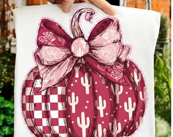 Pink Cowboy Pumpkin Fall PNG, Western Halloween, Spooky Coquette (Digital Download)
