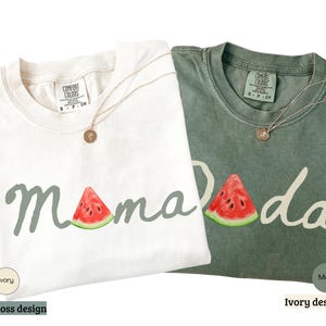 One In A Melon Mommy Shirt, Custom Watermelon Family Outfit, First Birthday Shirt, Watermelon 1st Birthday Shirt, Family Matching Tee bild 1