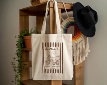 Scottsdale Bachelorette Tote Bag, Western Cowgirl Bach Party Favor, Desert Bridal Girls Trip Tote, Custom Arizona Tote