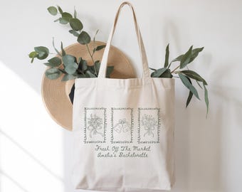 Fresh Of The Market Bachelorette Tote Bag: Custom Bridal Party Favor