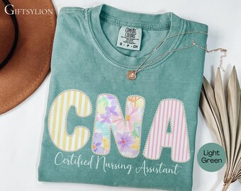 CNA Shirt Comfort Colors Certified Nursing Assistant Shirt Floral CNA Nurse Gift Cute Nursing Assistant Tee Nurse Appreciation Gift