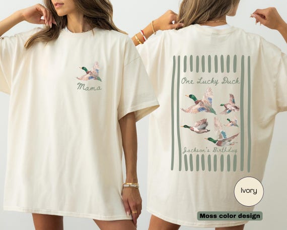 One Lucky Duck First Birthday Shirts, Matching Family Mallard Duck Tees, Mommy and Me Duck Outfit, Duck Birthday Shirt, Fall Birthday Themed
