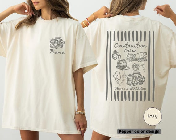 Construction Truck Birthday Shirt, Family Matching Construction Crew Shirts, Comfort Colors, Dump Truck 1st Birthday Boy Shirt, Mama Dada