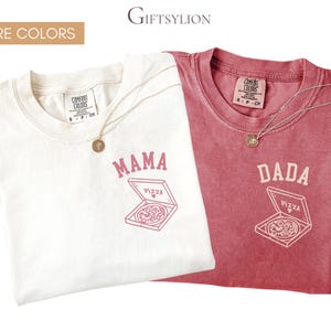 Camiseta de cumpleaños para fiesta de pizza, personalizada, con temática de pizza, para primer cumpleaños, para toda la familia, ideal como atuendo para fiesta de pizzería, divertida camiseta de cumpleaños. imagen 1
