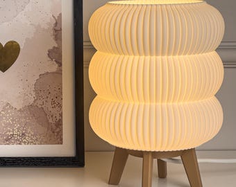 3D-geprinte tafellamp: parelgolflampenkap, moderne bedverlichting