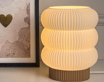 3D-geprinte tafellamp: parelgolflampenkap, minimalistisch bedlampje