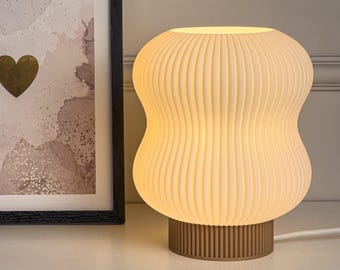 Harmony-tafellamp – golvende 3D-geprinte lampenkap – minimalistische moderne bedlamp – sfeerverlichting