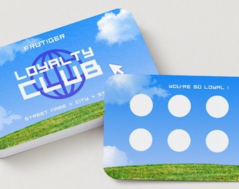 Frutiger Aero Loyalty Card Canva Free Editable Template
