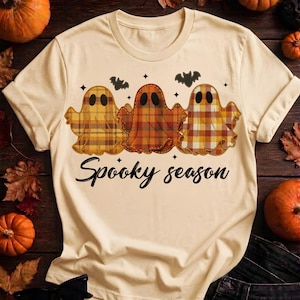 Plaid Ghost PNG | Fall Halloween Ghosts PNG | Patchwork Ghost Sublimation | Autumn Spooky Season PNG | Cute Halloween Clipart