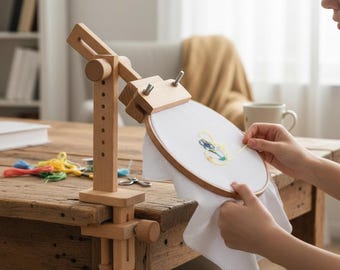調節可能な刺繍枠スタンド、360度回転ブナ材クランプ