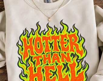 Hotter Than Hell PNG Tshirt Design, Feminine Rage PNG, Western Grunge Alt Clipart, Boutique Design png, Boutique png, Emo png