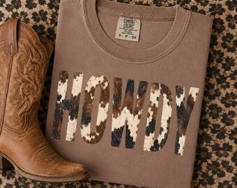 Cowhide Howdy PNG, Howdy PNG Shirt, Boho Western png, Cowhide Clipart, Boutique Design png, western howdy png, Cowhide Clipart