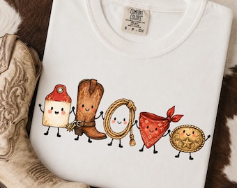 Rodeo PNG, Western Doodle Characters png, Lets Rodeo png, Western Doodle PNG, Rodeo Clipart, Shirt Rodeo Graphics, Western Shirt Design