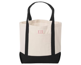 Bolsa de lona con monograma personalizado - Tamaño mediano