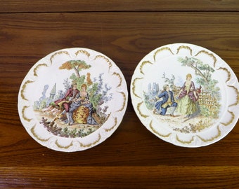 French provincial wall decor antique French plates set of 3 19th century French decorative plate vintage french decor french country