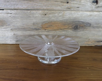 Vintage Glass Cake Stand Lindshammer Swedish Christer Sjogren Design