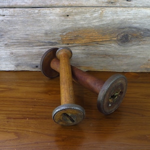 Vintage Wooden Textile Spools Rustic Farmhouse Home Decor