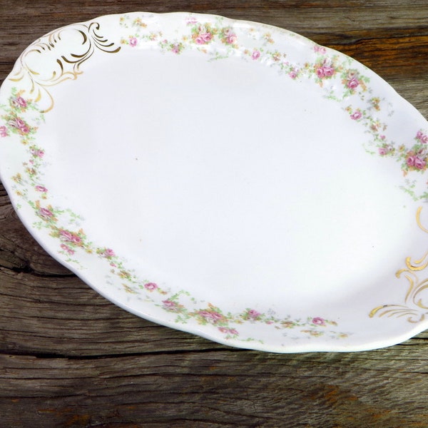 Warwick China Platter Floral Serving Platter With Dainty Pink Flowers Cottage Chic Kitchen Farmhouse Kitchen Decor