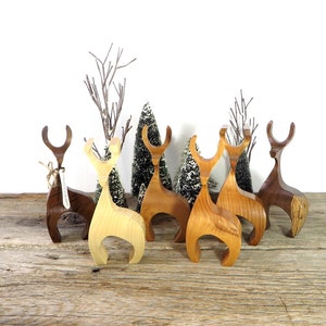 Danish Modern Reindeer Handcrafted Wooden Deer Scandinavian Design Farmhouse Christmas Decorations Country Christmas Fall Home Decor