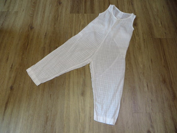 Antique Child's Rompers Hand Crafted White Cotton