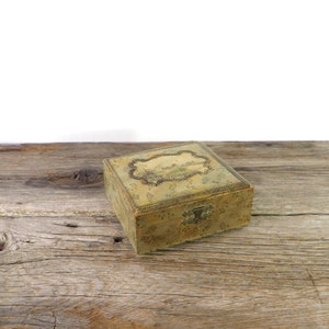 Victorian Celluloid Box Antique Vanity Keepsake Box Pastoral Scene Jewelry Storage Edwardian Vanity Box