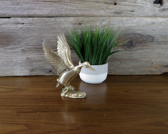 Vintage Brass Duck with Wings Outstretched Gifts for Duck Hunters Waterfowl Nature Home Decor Man Cave Decor Fall Home Decor