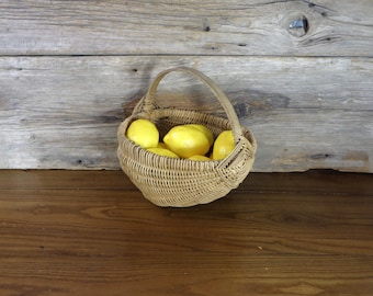 Vintage Basketville Wooden Basket With Handle, Wall Hanging