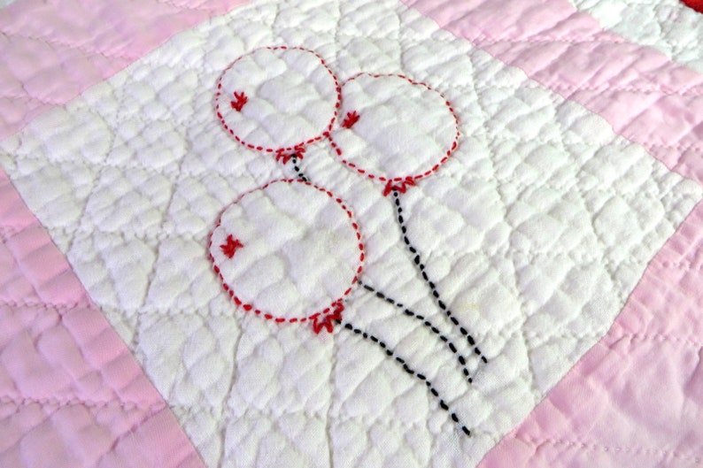 Vintage Hand Stitched Baby Quilt Whimsical Animal Child's Etsy