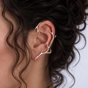 Branch Ear Cuff – Oorring van roestvrij staal met gouden of zilveren afwerking
