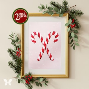 Candy Cane Christmas Nursery Art: Whimsical Holiday Decor (Digital Download)