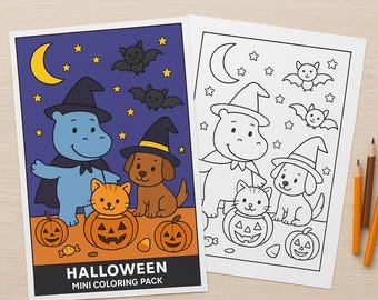 Halloween & Autumn Mini Coloring Pack with Rilly – Kids Printable Coloring Pages PDF
