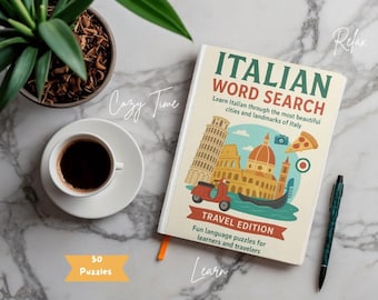 Libro di cruciverba in italiano - Impara l'italiano esplorando città e monumenti - PDF stampabile