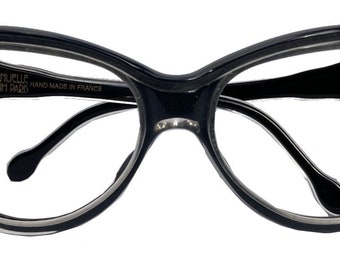Emmanuel Khann eyewear cat eye / large cateye glasses / French dead stock eyewear / Hollywood / 1950 style eyewear / retro style /