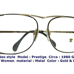 Neo Style Model Prestige Circa 1980. / neo style eyewear / Vintage neo style / Neo style Design unisex eyewear / Gold Neo style prestige / image 1