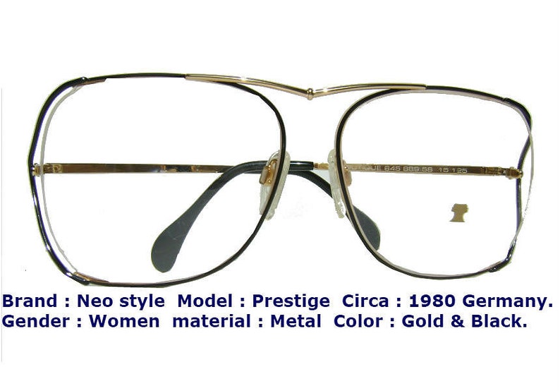 Neo Style Model Prestige Circa 1980. / neo style eyewear / Vintage neo style / Neo style Design unisex eyewear / Gold Neo style prestige / image 1